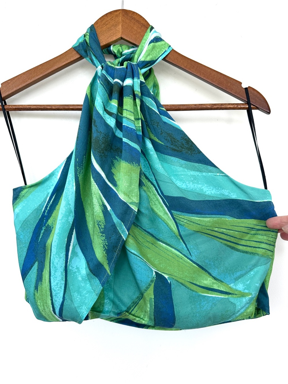 H&M Green and Teal Striped Halter Top, Cropped - Picture 2 of 11
